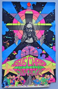 Jesus Christ Superstar Poster Artist Mr. Witchita: Vintage Jesus Christ Superstar Poster Artist Mr. Witchita for Third Eye Inc. Psychedelic Blacklight Original c.1971 #680 This is original printing with the 1971 copyright. Approximately 20 7/8'' x 33'