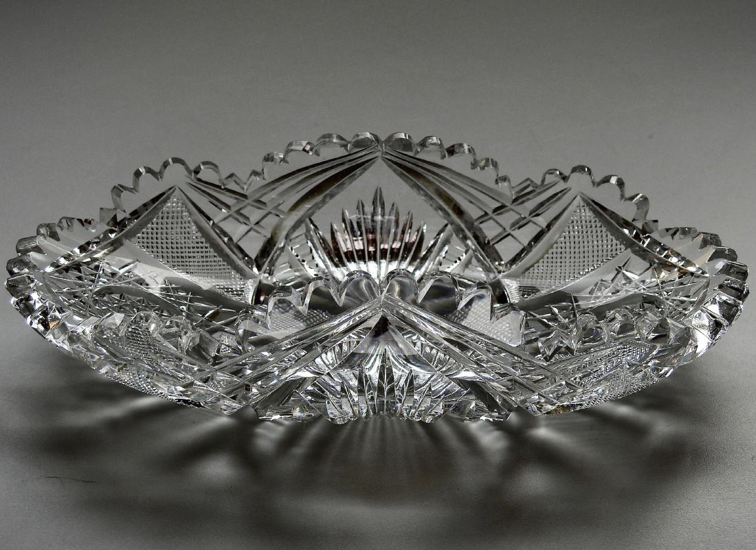 American Brilliant Period ABP Crystal Cut Glass Oval: American Brilliant Period ABP Crystal Cut Glass Oval Relish Tray Approximately 7 1/2 x 3 3/4 8 inches.
