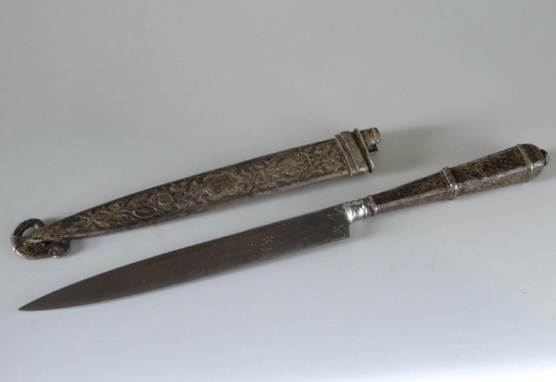 Vintage Gaucho Fixed Blade Knife Boot Sheath Silvered (1 of 10)