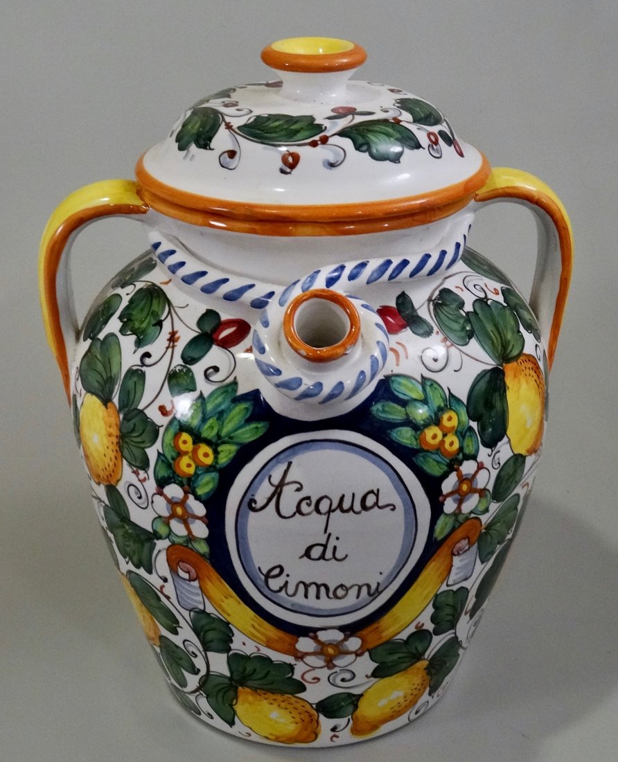 Italian Artisan Pottery Apothecary Jar Lidded Vase (1 of 6)