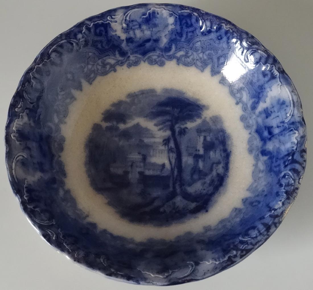 Antique Early Flow Blue Bowl (1 of 4)