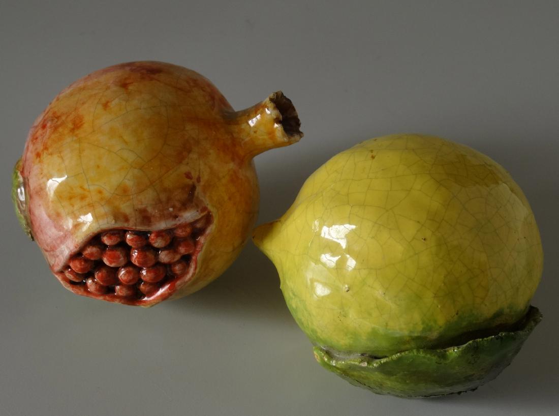 Ceramic Art Studio Hand Molded Fruits Lemon Pomegranate (1 of 5)