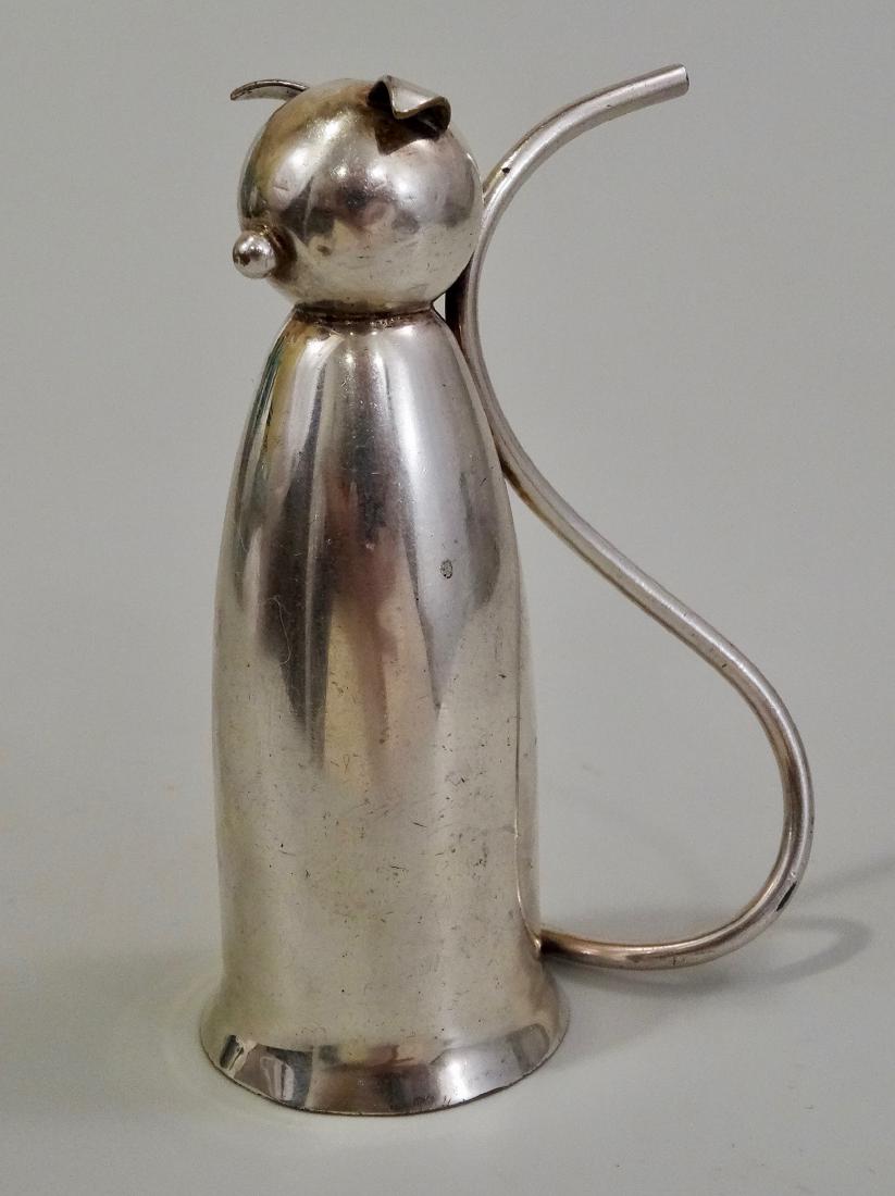 Napier Silver Plate Cat Jigger Mid Century Art Deco: Napier Silver Plate Cat Jigger Mid Century Art Deco Barware 1 Ounce Shot Glass Approximately 3 5/8 inches tall.