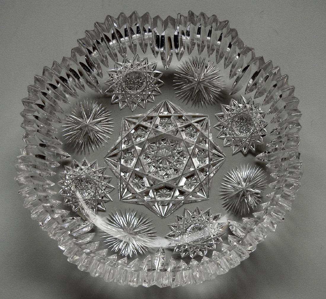 Antique Cut Glass Bonbon American Brilliant Period: Antique Cut Glass Bonbon American Brilliant Period Crystal Dish Approximately 5 8 inches in diameter.
