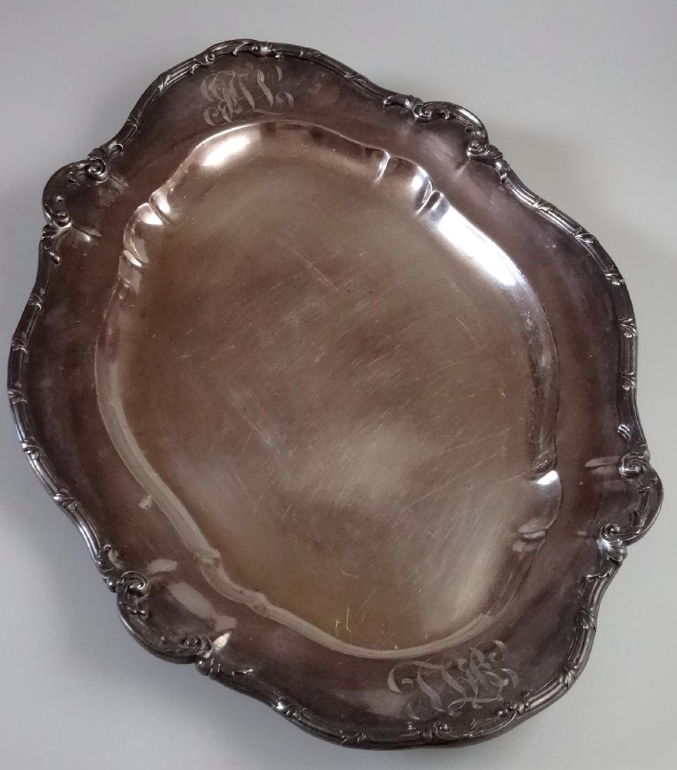 Antique Gorham Silver Plated Monogrammed Serving Tray (1 of 8)
