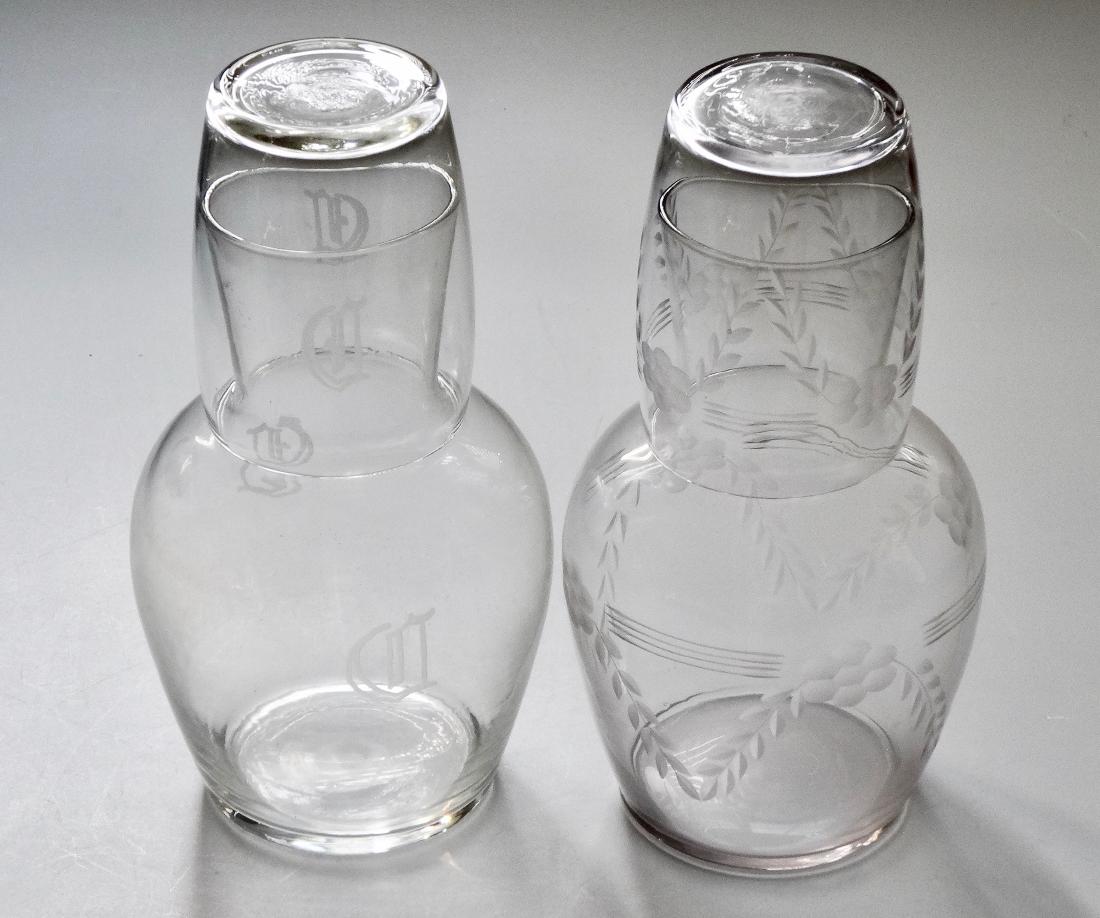 Art Deco Clear Glass Tumble Up Bedside Carafe Decanter (1 of 8)