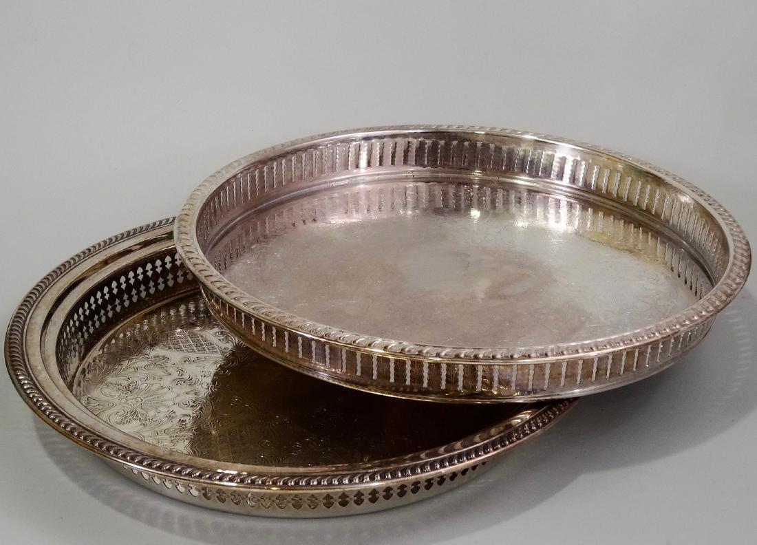 Silver Plated Gallery Tray Lot of 2 (1 of 8)
