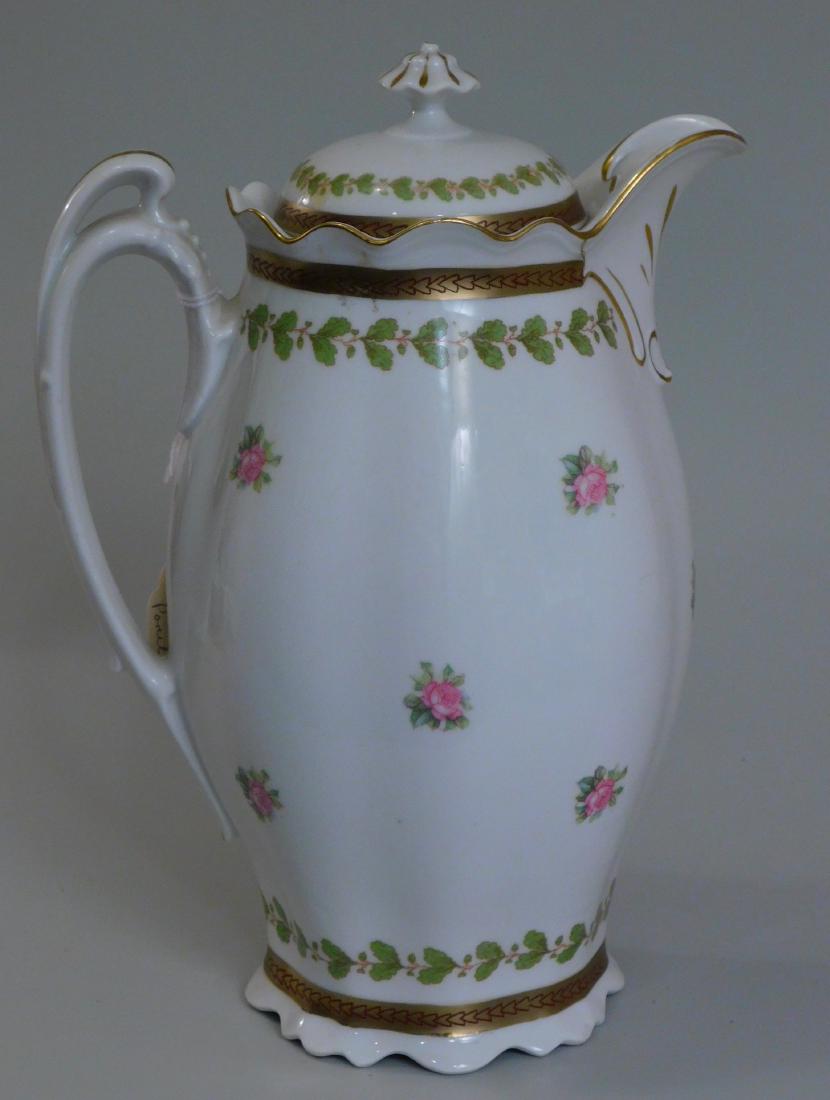 Victorian MZ Austria Chocolate Pot Moritz Zdekauer: Victorian MZ Austria Chocolate Pot Moritz Zdekauer Porcelain 9 9/16 inches tall.