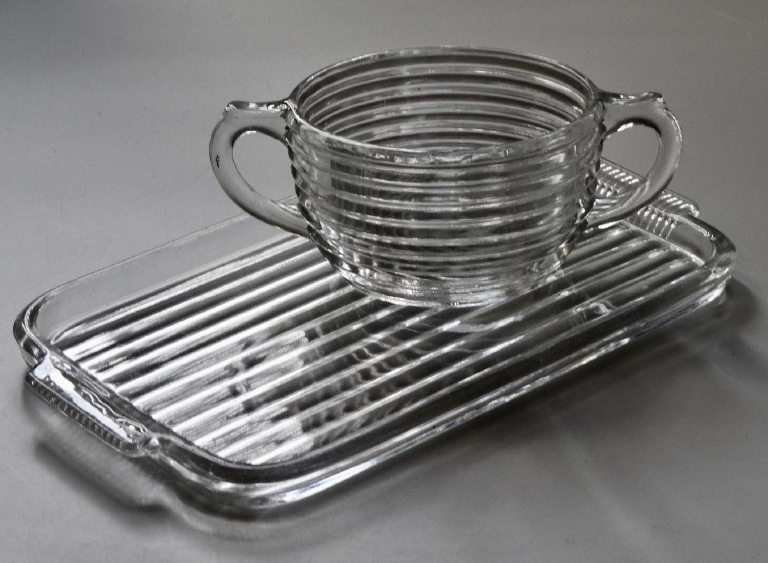 Vintage Art Deco Reeded Depression Glass Rectangular (1 of 6)
