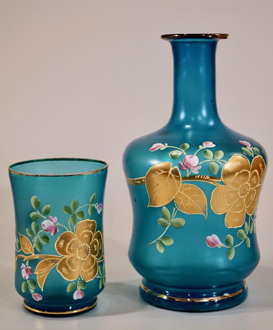 Vintage Venetian Blue Murano 24k Gold Painted Glass (1 of 8)