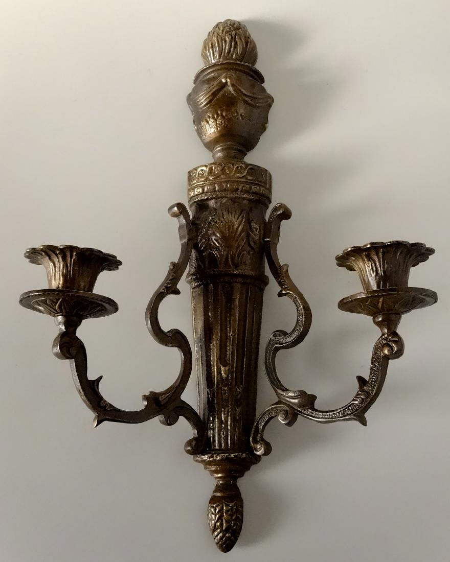 Brass Flamed Torch Candle Sconce for Two Candles (1 of 5)