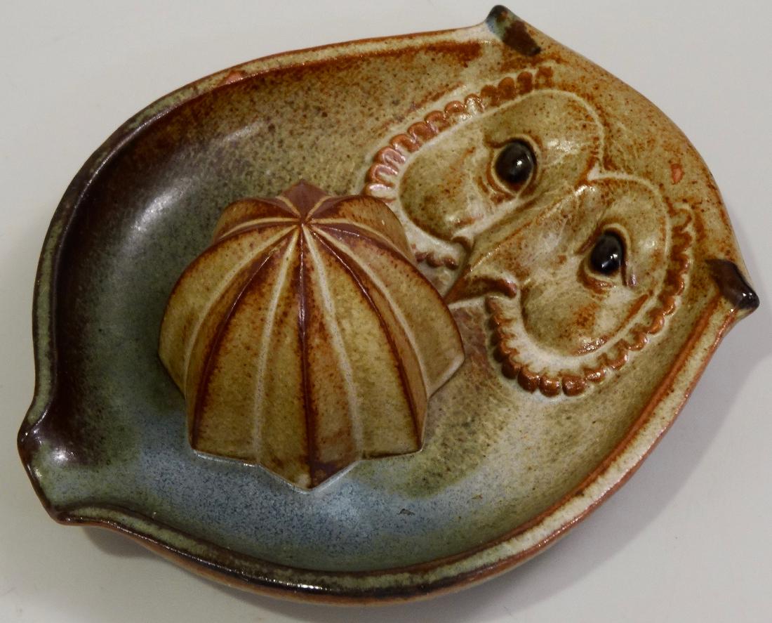 Owl UCTCI Pottery Lemon Juicer Reamer Squeezer Mid: Owl UCTCI Pottery Lemon Juicer Reamer Squeezer Mid Century Made in Japan Approximately 5 3/8 x 4 3/4 inches.