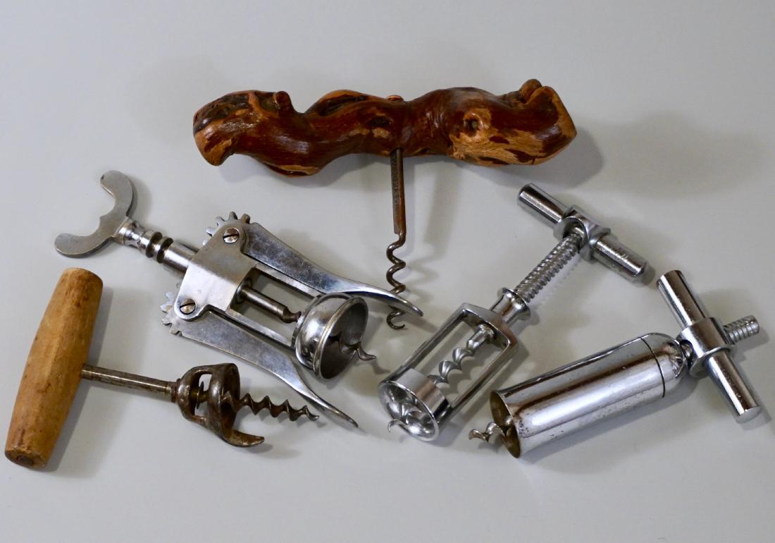 French Italian Antique Vintage Corkscrews Wine Bottle: French Italian Antique Vintage Corkscrews Wine Bottle Opener Lot of Five Approximately from 4 1/2 to 6 1/2 inches.