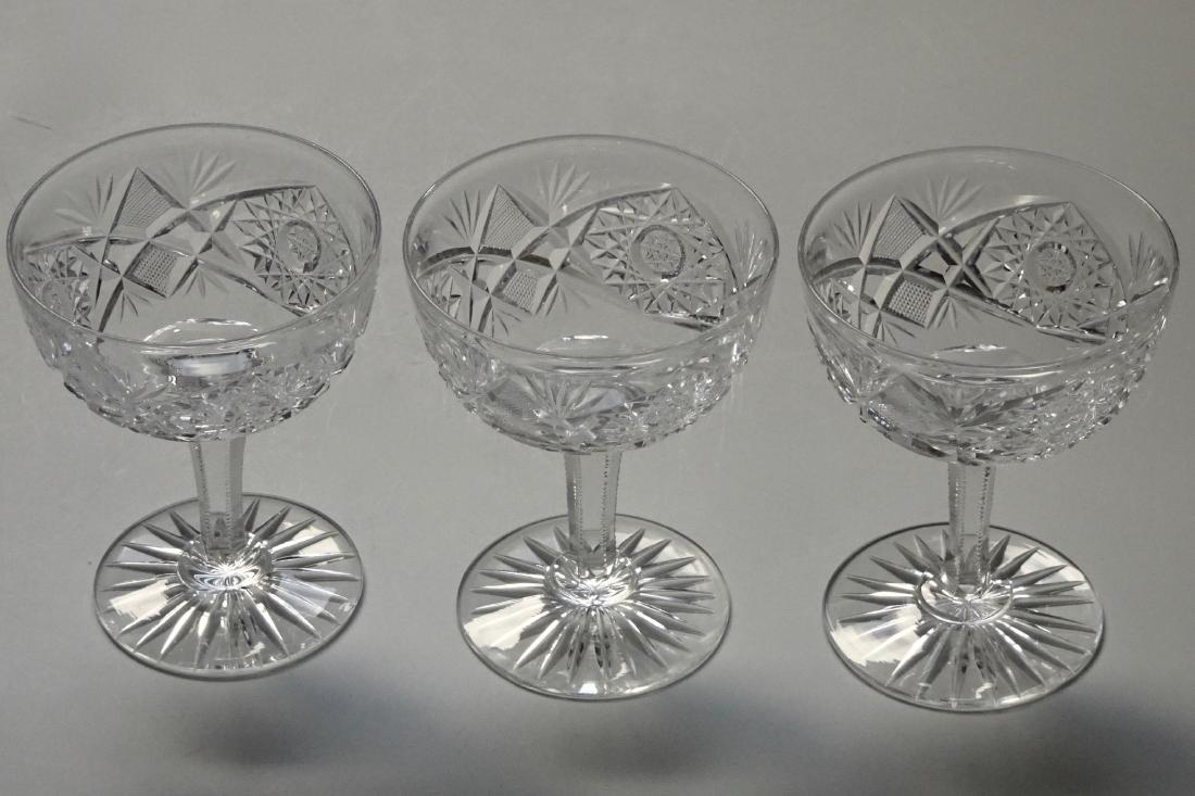 Antique ABP Cut Glass Champagne Coupe Stemware Lot of 3 (1 of 8)