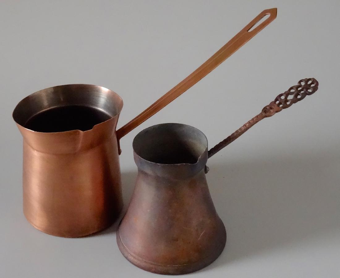 Copper Toorka Turkish Ibrik Coffee Pot Lot of 2 (1 of 4)