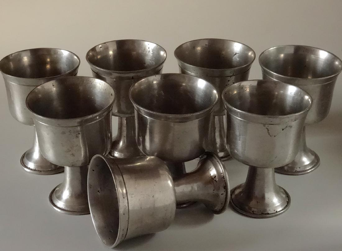 Colonial Style Portuguese Pewter Goblets Set of 8 (1 of 8)