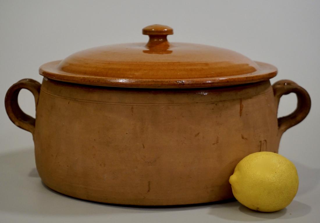 Vintage Clay Cooking Pot Original Lid (1 of 6)
