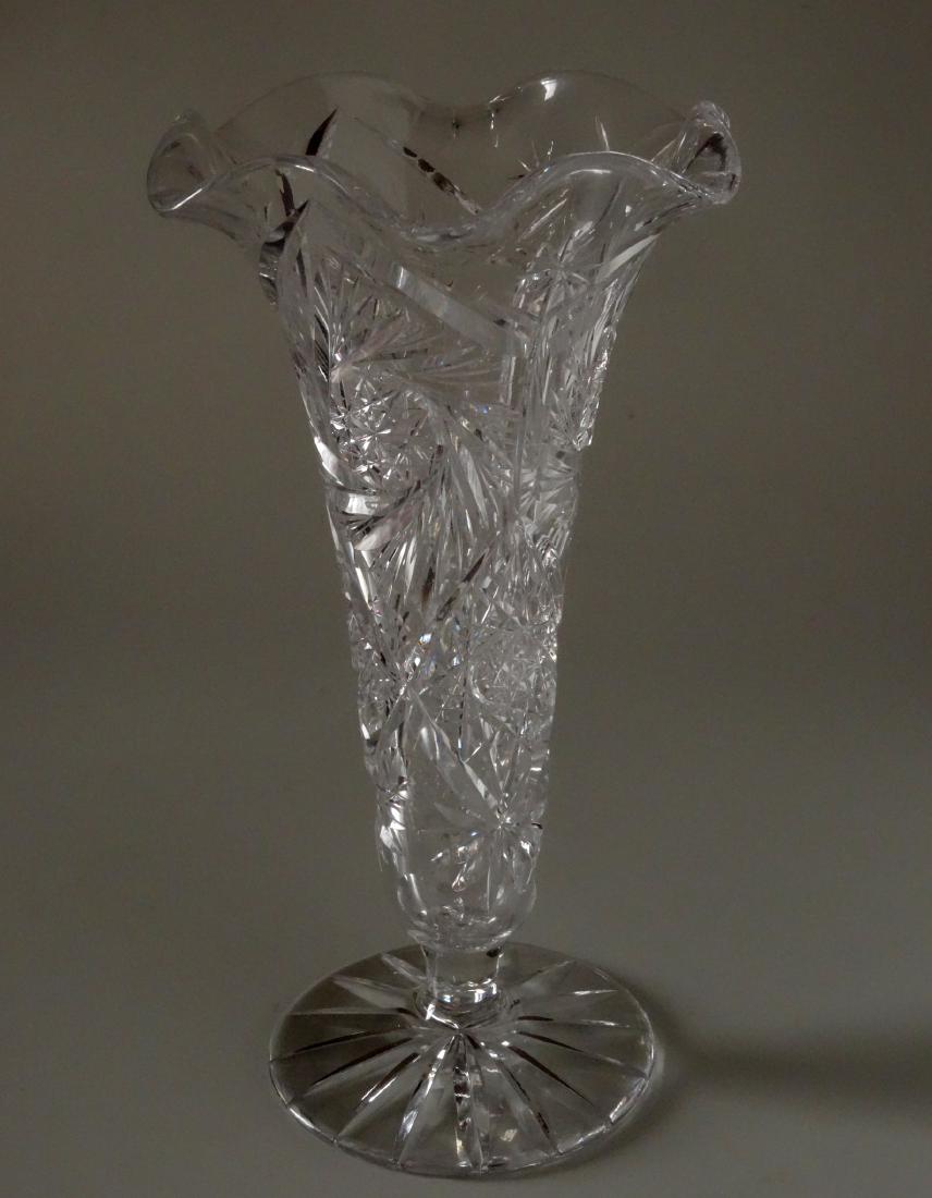 Vintage Trumpet Cut Glass Flower Vase Feb 06 2018 Vidi Vici