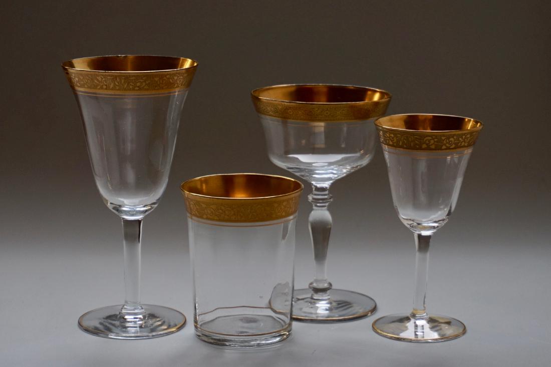 Assembled Group Gold Encrusted Rim Crystal Stemware (1 of 8)