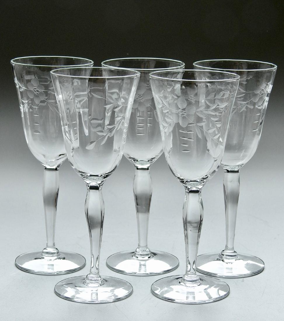 Vintage Art Deco Period Cut Glass Stemware Lot of 5: Vintage Art Deco Period Cut Glass Stemware Lot of 5 Approximately 6 inches tall.