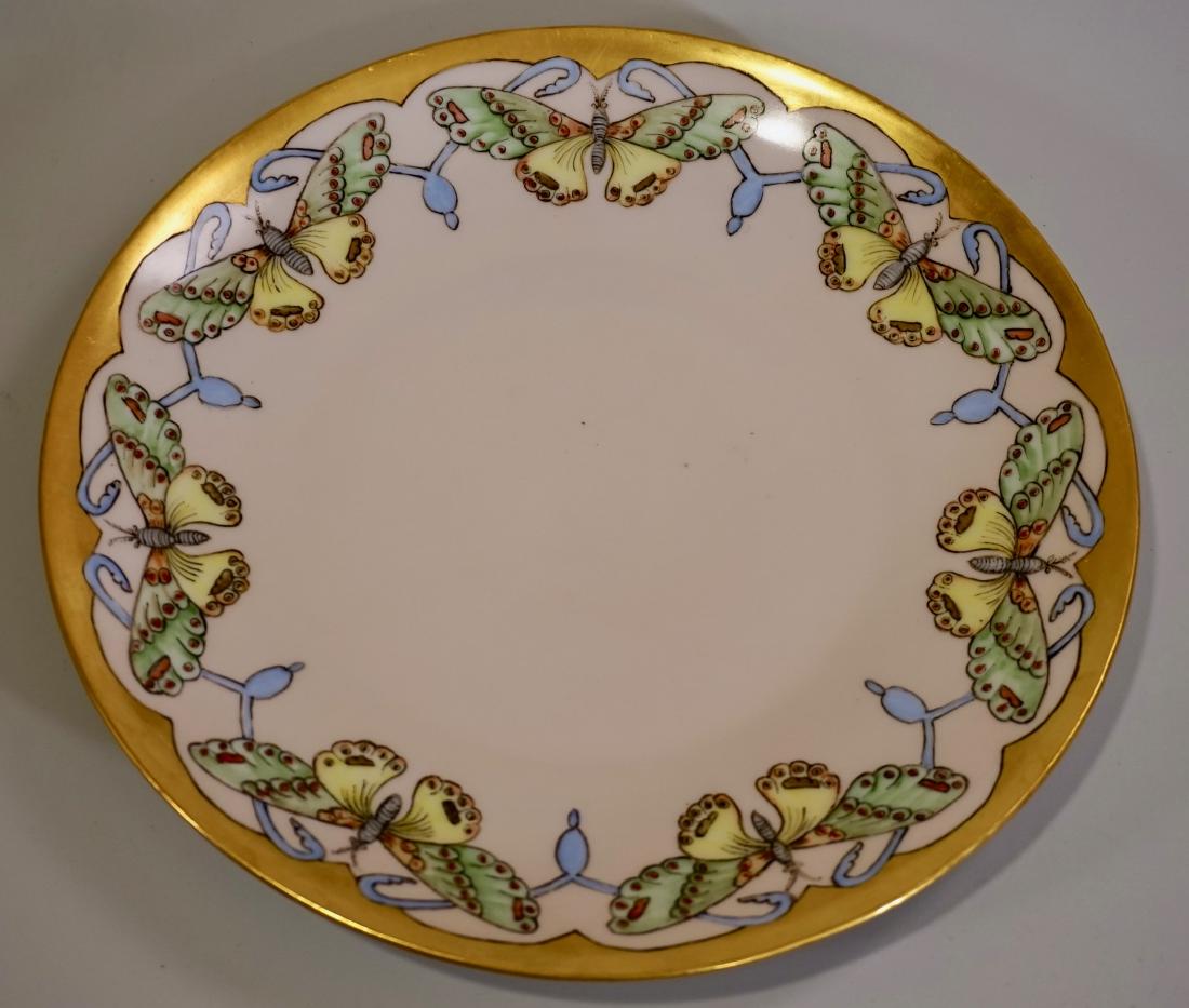Antique Butterfly Hand Painted Porcelain Plate c1900 (1 of 5)