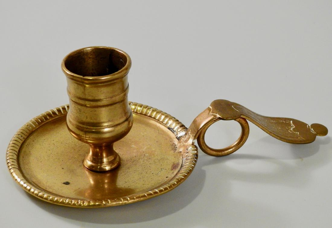 Mid 19th Century Antique English Brass Candle Holder (1 of 4)