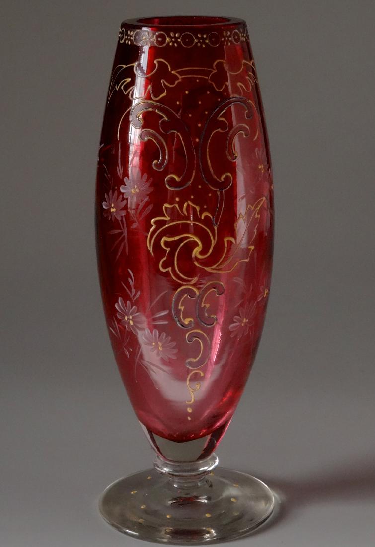 Ruby Red Antique Moser Enameled Bud Vase (1 of 7)