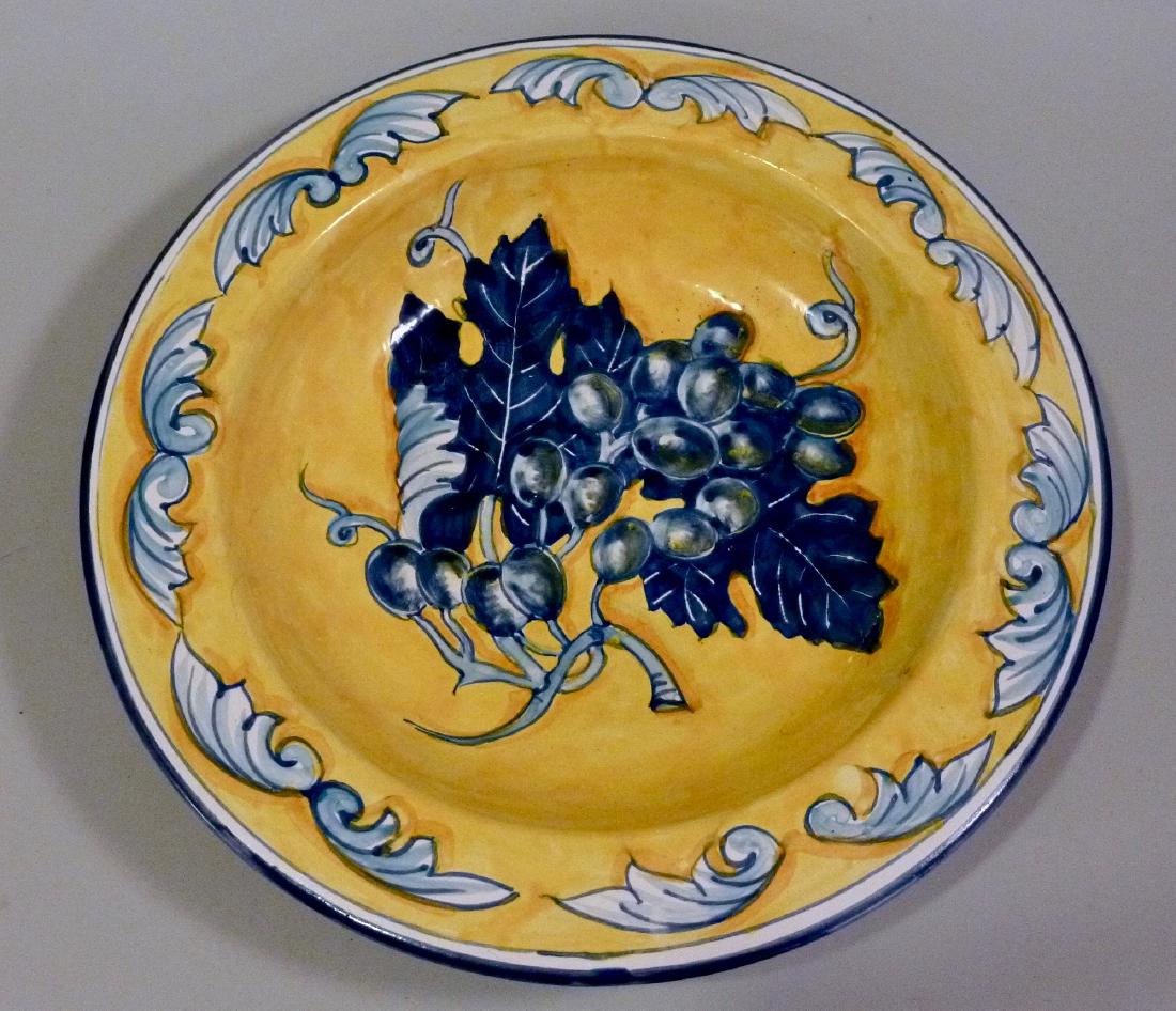 Blue Grapes Hand Painted Plate Wall Plaque Italian (1 of 6)