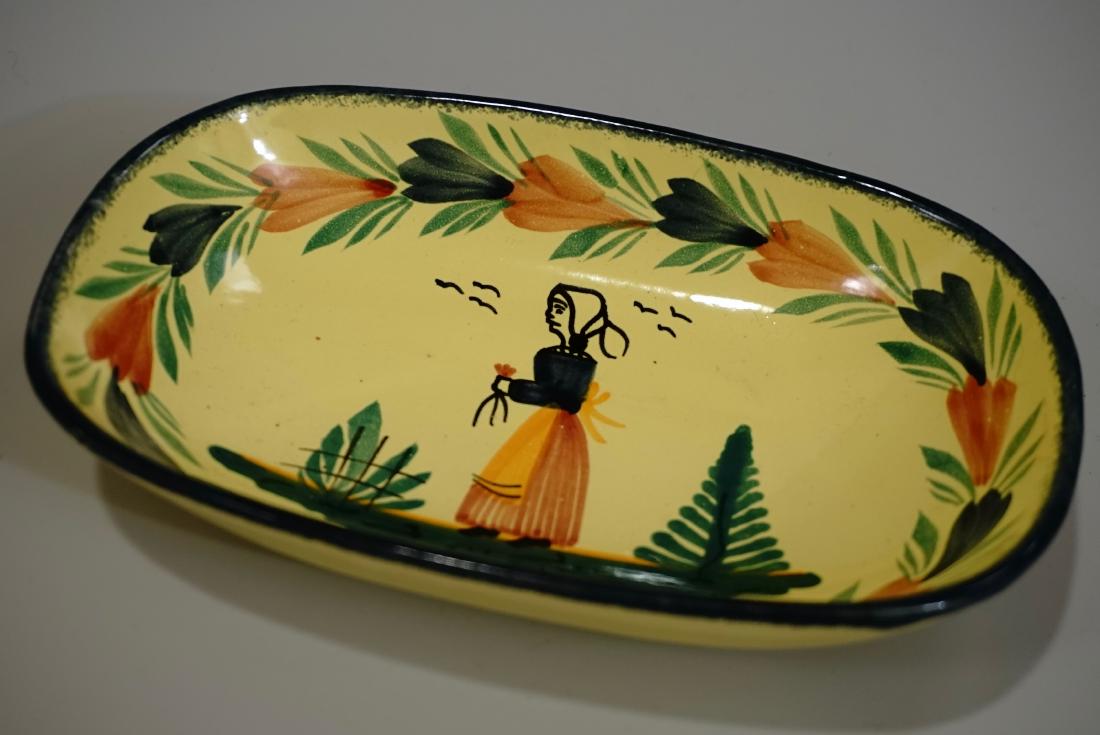 French HB Quimper Yellow Dish Soleil Faience Grande (1 of 4)