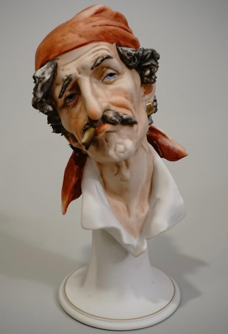 Italian Bisque Porcelain Bust J. Laurent Buccaneer