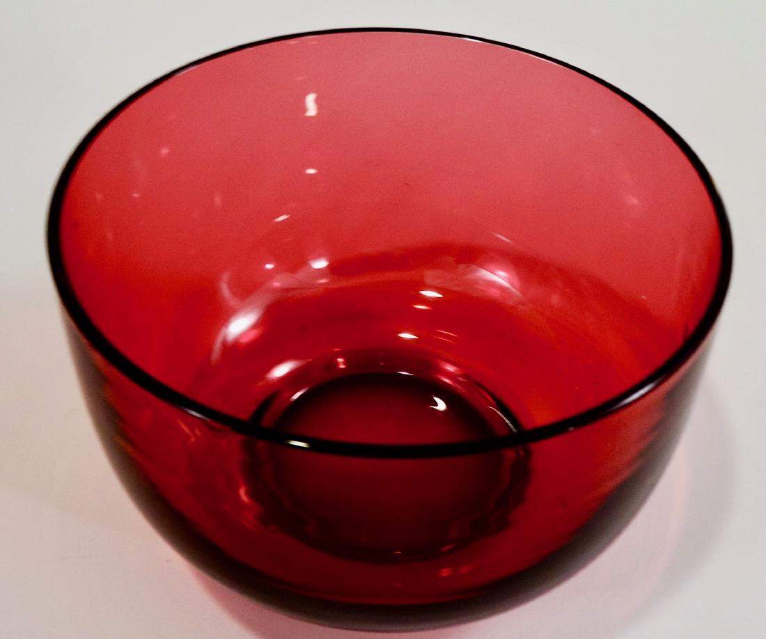 Cranberry Ruby Red Art Glass Glass Bowl (1 of 6)
