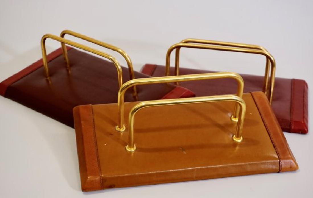 Italian Leather Letter Holders Office Desktop (1 of 9)