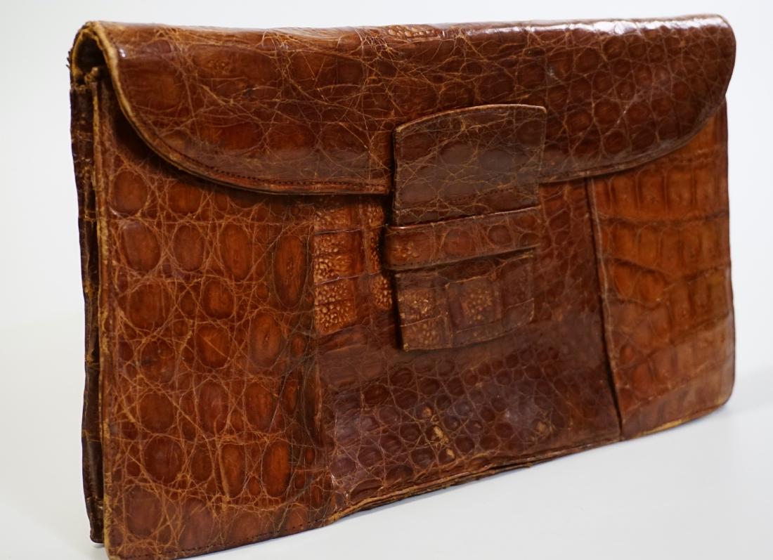 Vintage Alligator Leather Clutch Exotic Skin Handbag c (1 of 9)