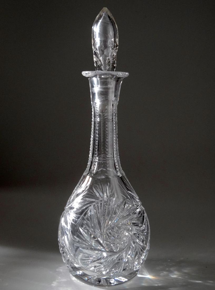 Pinwheel Cut Glass Crystal Spirit Decanter Bottle (1 of 10)