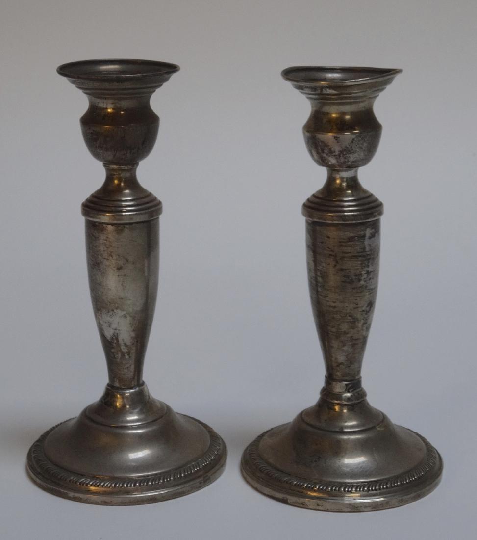 Vintage Weighted Sterling Silver Candlesticks Pair (1 of 6)