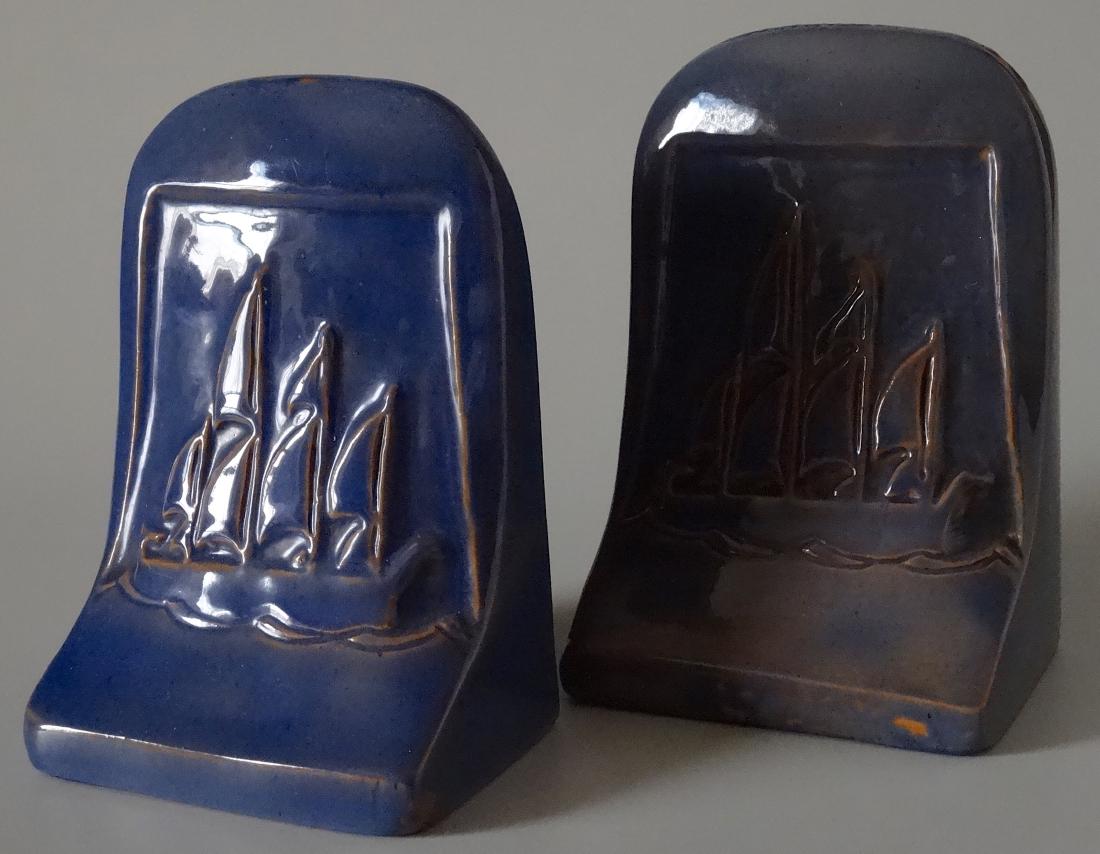 Vintage Art Deco Craft Maritime Blue Glazed Pottery (1 of 6)