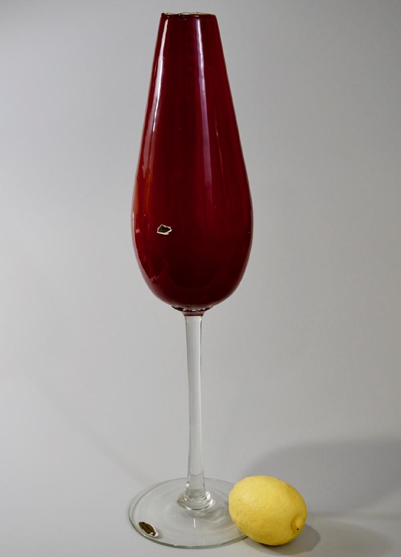 Vintage Mid Century Cased Studio Blown Ruby Glass Vase (1 of 7)