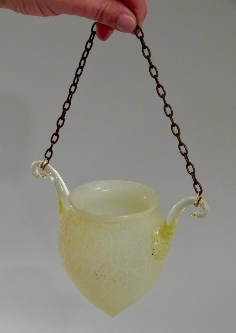 Antique c1910 Custard Crackle Art Glass Art Craft Deco (1 of 10)
