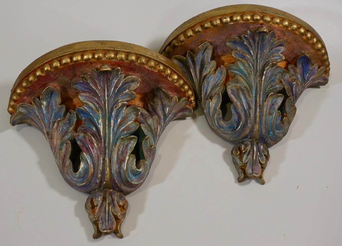 Italian Style Faux Painted Wall Shelves Lot of 2 (1 of 8)