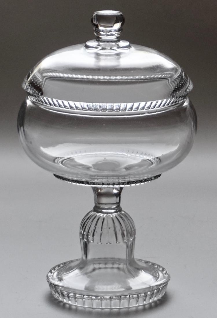 Antique Apothecary Compote Pressed Glass Footed Dish (1 of 9)