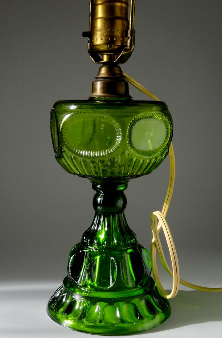 Antique Early American Green Pattern Glass Kerosene (1 of 8)