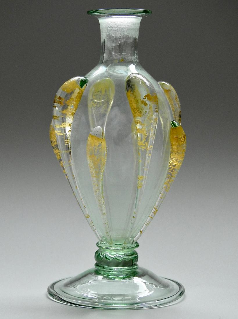 Venetian Glass Small Vase Bottle Gold Leaf Flakes Italy (1 of 5)