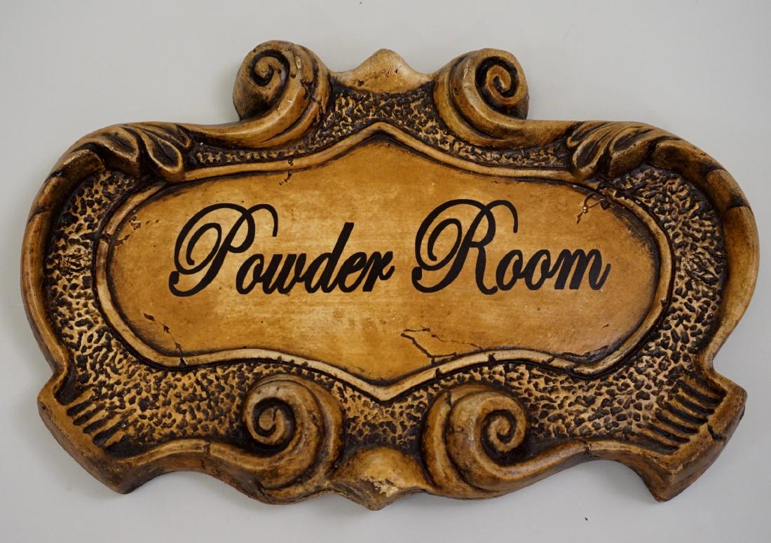 Powder Room Door Plaque Antique Style Signed by Artist (1 of 4)