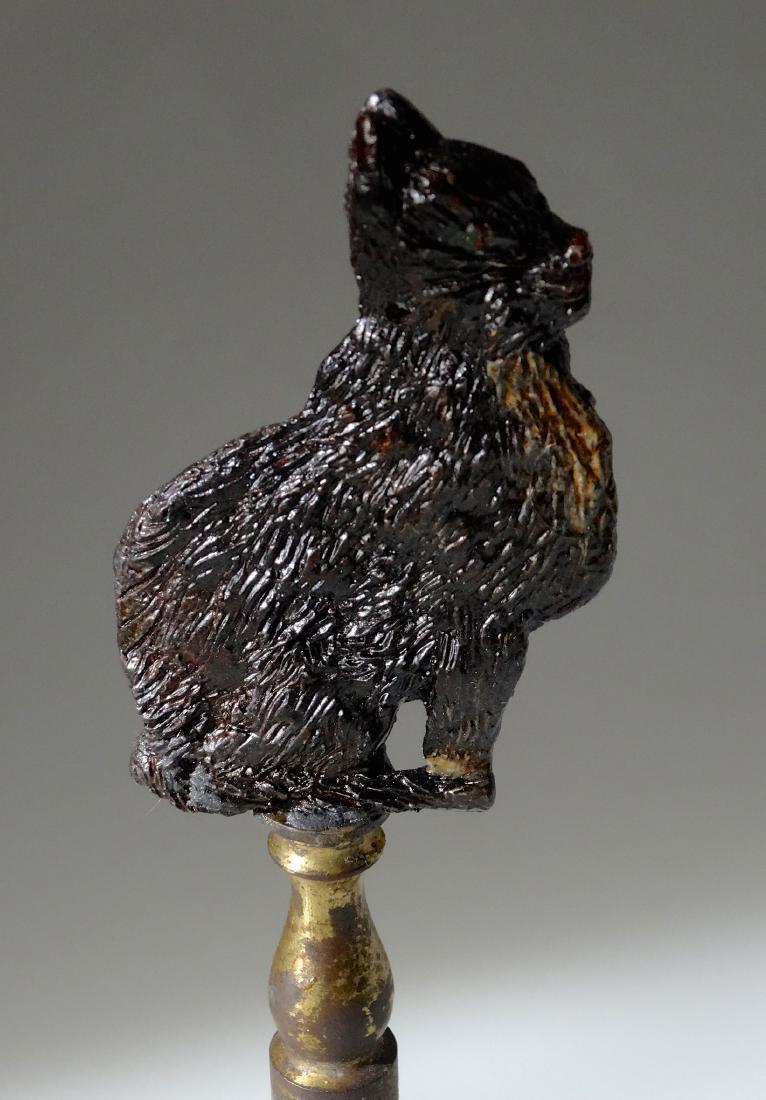 Old Halloween Cat Vintage Painted Spelter Lamp Shade (1 of 3)