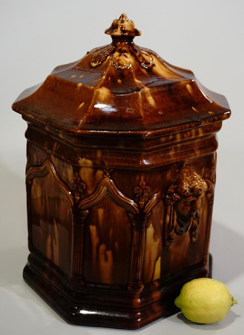 Rockingham Glazed Gothic Arch Mascaron Cookie Jar Brown (1 of 10)