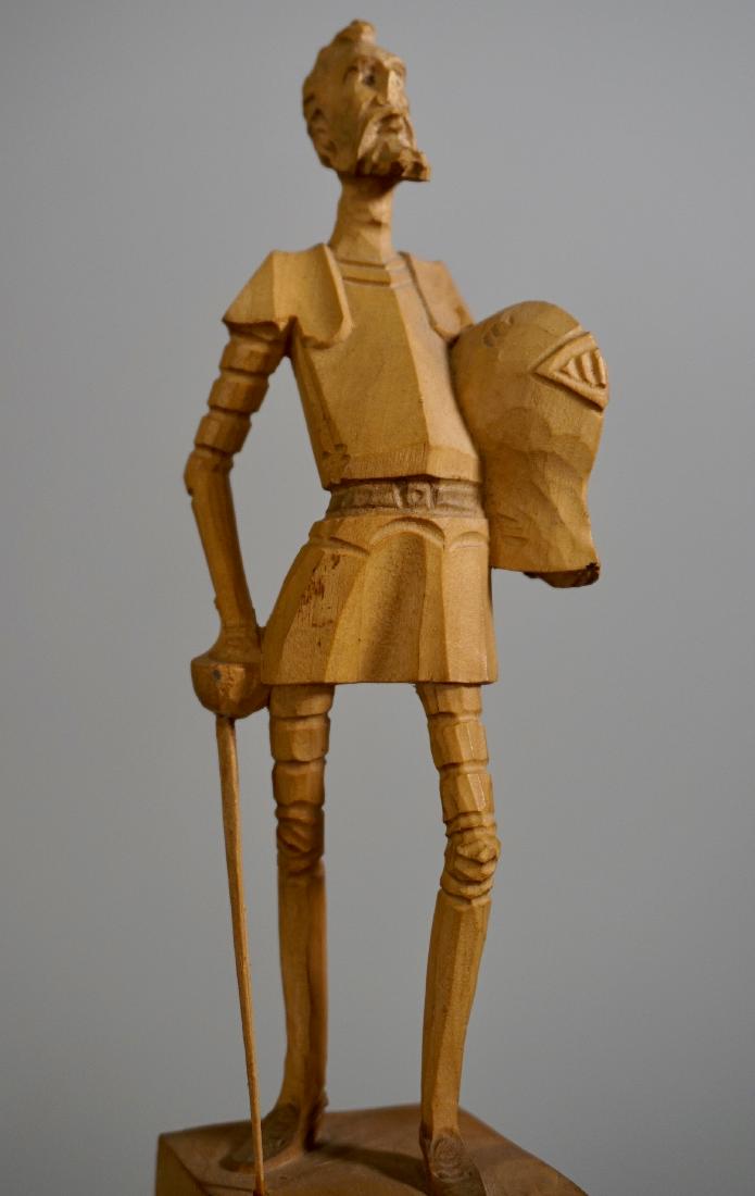Vintage Carved Wood Figurine Of Don Quixote