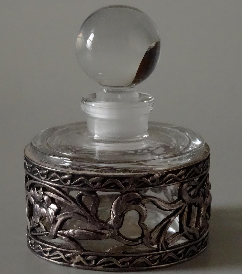 French Iris Metal Overlay Perfume Bottle (1 of 4)