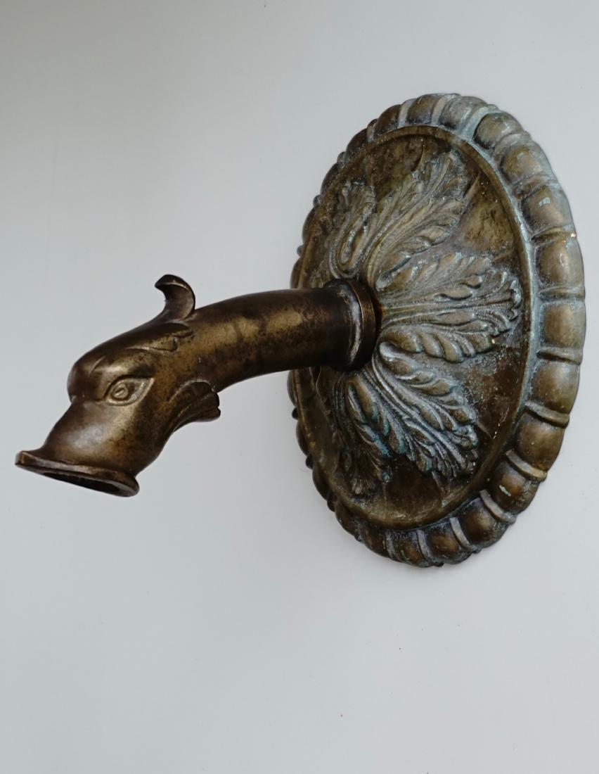 Bronze Dolphin Wall Fountain Spout Ornate Round