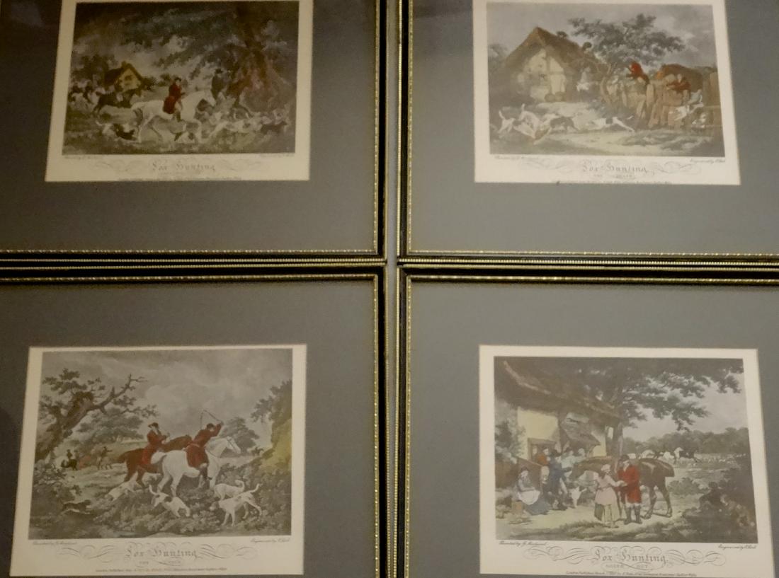 Lot of 4 English Fox Hunting Scene Framed Prints (1 of 10)