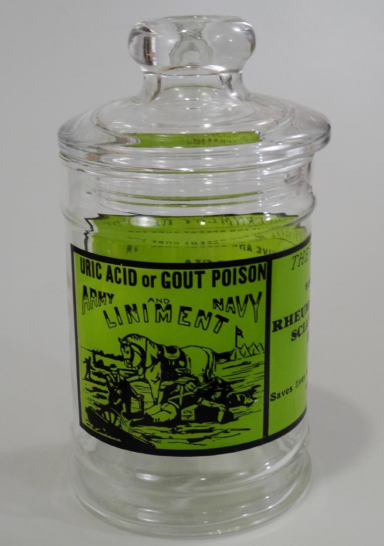 Army Navy Liniment Glass Apothecary Jar Uric Acid Gout (1 of 6)